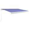 vidaXL Tenda a Cassonetto Manuale 450x300 cm Blu e Bianca