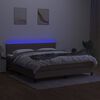 vidaXL Letto a Molle con Materasso e LED Tortora 160x200 cm in Tessuto