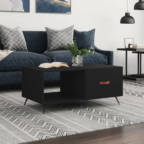 vidaXL Tavolino da Salotto Nero 90x50x40 cm in Legno Multistrato