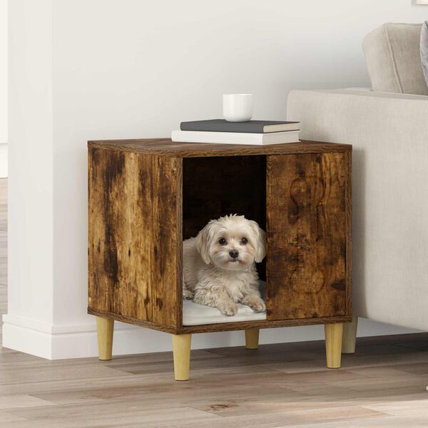 vidaXL Cuccia per cani Rovere fum&eacute; 44 x 42 x 49 cm Legno multistrato