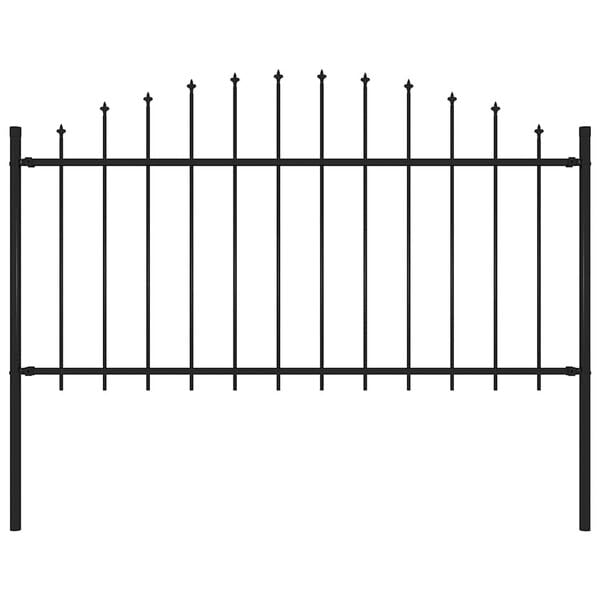 vidaXL Recinzione da Giardino con Punta a Lancia in Acciaio 181x150 cm Nero