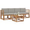 vidaXL Set di divani da esterno 5 pcs Grigio Naturale e Chiaro
