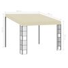 vidaXL Gazebo a Parete 3x3 m Crema in Tessuto