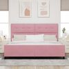 vidaXL Letto a molle con testiera Rosa 200 x 200 cm Velluto