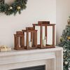 vidaXL Lanterna 3 pcs Naturale Legno di Mogano