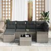vidaXL Set Divano da Giardino 7 pcs Grigio chiaro Poly Rattan
