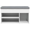 vidaXL Panca Scarpiera Bianca 82x32x45,5 cm in Legno Massello