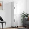 vidaXL Credenza 34,5x34x180 cm in Legno Multistrato Bianco Lucido