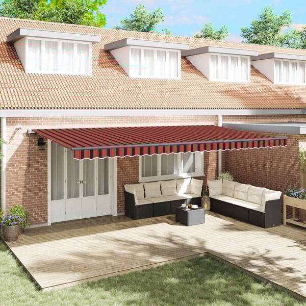 vidaXL Tessuto per Tenda arancione e marrone 600 &times; 300 cm Poliestere