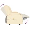 vidaXL Divano Massaggiante 3 Posti con Portabicchieri Crema Similpelle