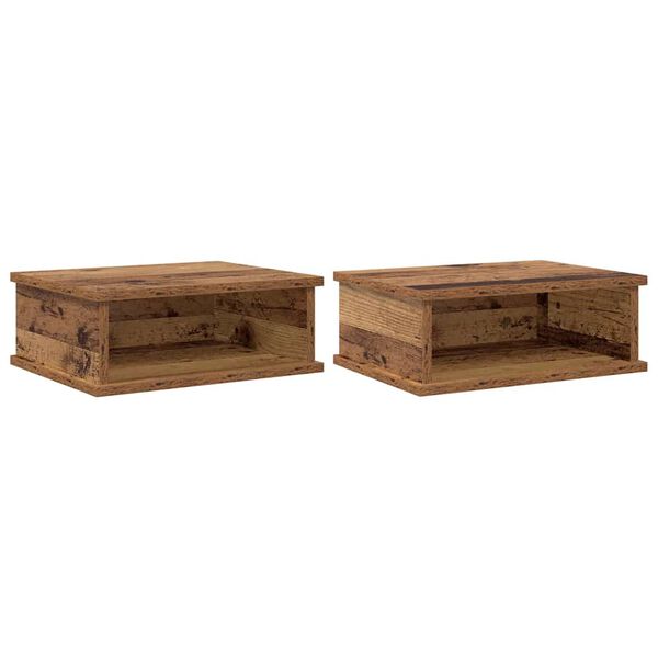 vidaXL Comodino 2 pcs Legno vecchio 40 x 31 x 15 cm Legno multistrato