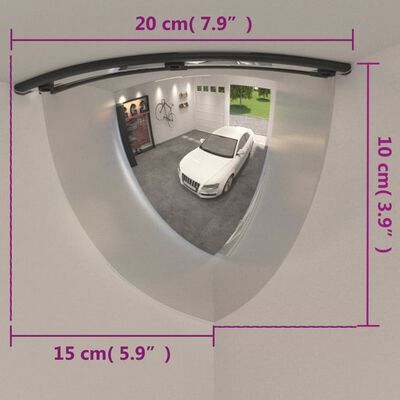vidaXL Specchi Quarto di Cupola per Traffico 2 pz Ø30 cm in Acrilico