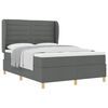 vidaXL Letto con molle e materasso Grigio Scuro 90x190 cm Tessuto