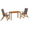 vidaXL Garden Dining Set Naturale Legno di Acacia Massello