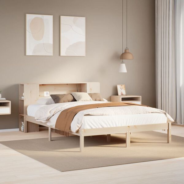 vidaXL Letto Libreria senza Materasso 140x190 cm in Legno di Pino