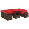 vidaXL Set Divani da Giardino 10 pz con Cuscini Marrone in Polyrattan