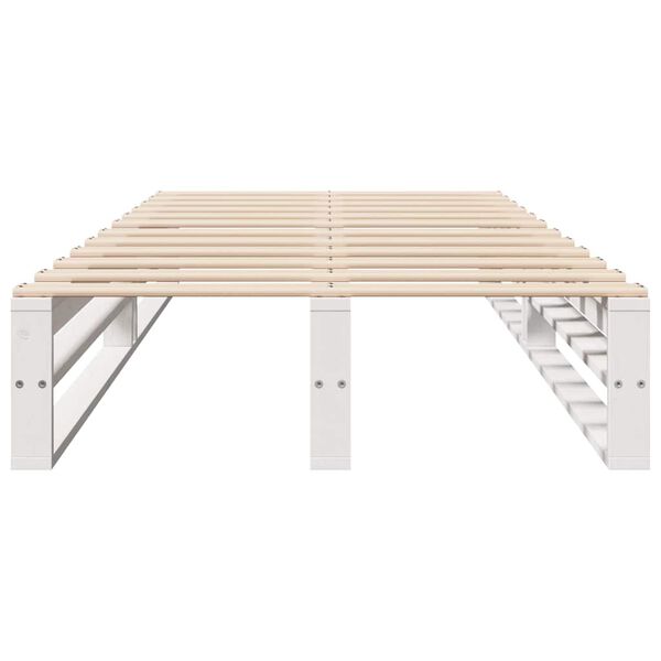 vidaXL Letto senza Materasso Bianco 75x190 in Legno Massello di Pino