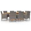 vidaXL Set da Pranzo per Giardino 9 pz con Cuscini Grigio