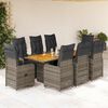 vidaXL Set Bistr&ograve; da Giardino 9 pz con Cuscini in Polyrattan Grigio