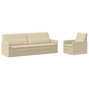 vidaXL Set di divani 2 pcs Crema Tessuto