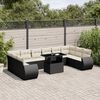 vidaXL Set Divani da Giardino 11 pz con Cuscini in Polyrattan Nero