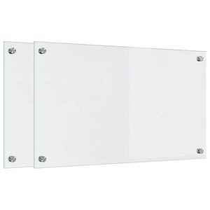 vidaXL Schienale da cucina 2 pz Trasparente 70 x 40 cm vetro temperato