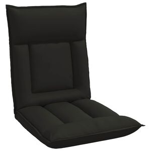 vidaXL Sedia a pavimento regolabile Nero Similpelle