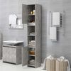 vidaXL Mobile da Bagno Grigio Cemento 30x30x183,5 cm Legno Multistrato