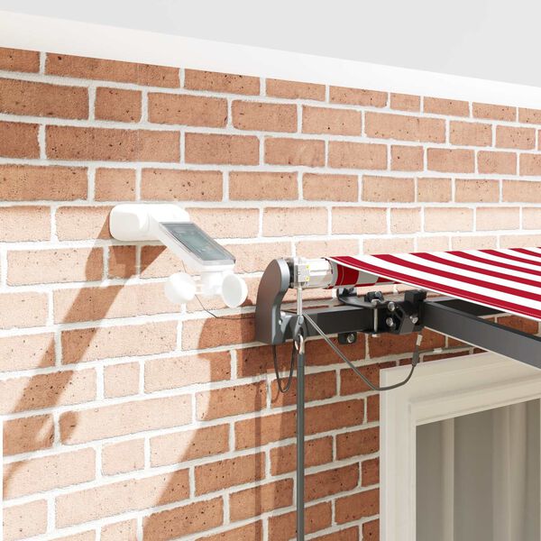 vidaXL Tessuto per Tenda con Rosso e Bianco 350 x 250 cm Poliestere