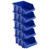vidaXL Contenitori Portaoggetti Impilabili 35 pz 218x360x156 mm Blu