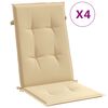 vidaXL Cuscini Sedia Schiena Alta 4 Beige Mélange 120x50x4 Tessuto