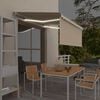 vidaXL Tenda da Sole Retrattile Manuale con LED 3,5x2,5 m Crema