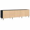 vidaXL Mobile TV Rovere Nero 150 x 30 x 45 cm Legno multistrato