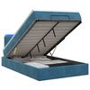 vidaXL Letto Ottomano con Materasso e LED Blu scuro 120 x 190 cm