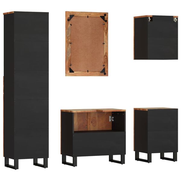 vidaXL Set Mobili da Bagno 5 pz in Legno Massello di Recupero