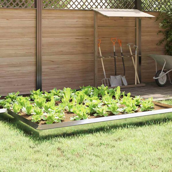 vidaXL Recinto per lumache 4 pcs Argento 50 x 3,5 x 25 cm