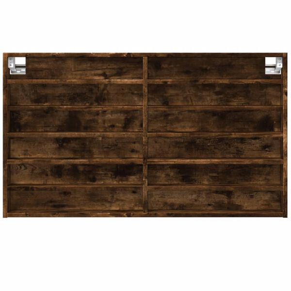 vidaXL Armadietto Vetrina Rovere Fumo 100x8,5x58 cm Legno Multistrato