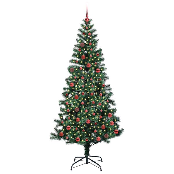 vidaXL Albero di Natale artificiale con luci integrate Verde 210 cm