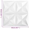 vidaXL Pannelli da parete 24 pcs Bianco Origami 50 x 50 cm Schiuma XPS