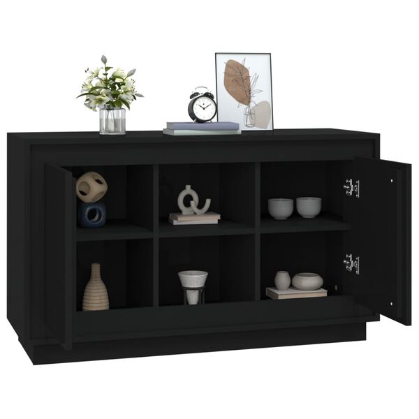 vidaXL Credenza Nera 102x35x60 cm in Legno Multistrato