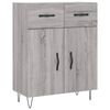 vidaXL Credenza Grigio Sonoma 69,5x34x180 cm in Legno Multistrato