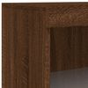 vidaXL Credenza con Luci LED Rovere Marrone 60,5x37x100 cm