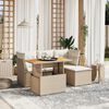 vidaXL Set Divano da Giardino 6 pz con Cuscini Beige in Polyrattan