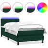 vidaXL Letto a Molle con Materasso e LED Verde Scuro 100x220 cm Velluto