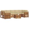 vidaXL Set divani 8 pcs Naturale e Beige Legno di Acacia Massello