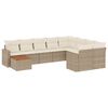 vidaXL Set Divano da Giardino 10 pz con Cuscini Beige in Polyrattan