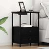 vidaXL Armadio da Notte con cassetto 2 pcs Rovere Nero 40 x 31 x 60 cm