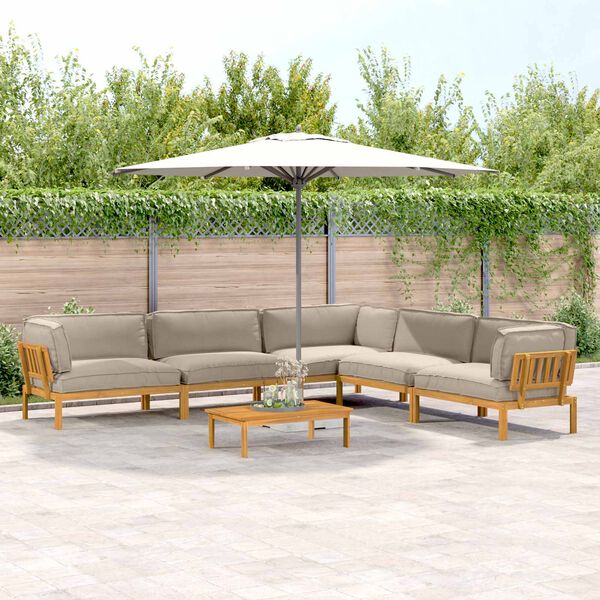 vidaXL Set di divani con cuscino 6 pcs Talpa Legno di Acacia Massello