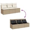 vidaXL Divano da Giardino con Cuscini a 3 Posti Beige in Polyrattan