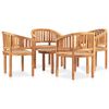vidaXL Set Salotto da Giardino 5 pz Design Curvo in Massello di Teak